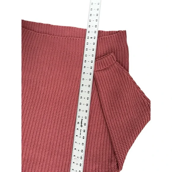 Free People Swim Too Deep Oversized Chunky Knit Mock Sweater Small‎ Marsala Pink - Picture 5 of 7